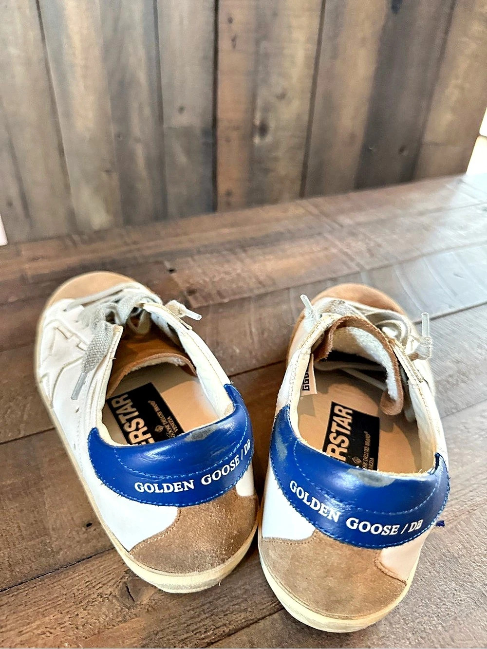 Golden Goose Super-Star White & Blue Sneakers Size 5 (35 EU)